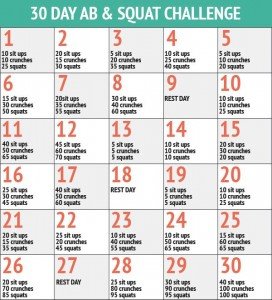 30 day ab and squat challenge