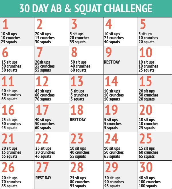30 Day Ab Squat Challenge InspireMyWorkout A Collection Of