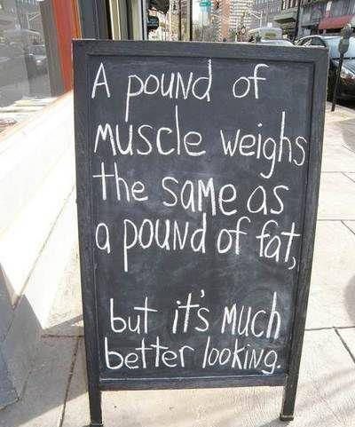 A pound of muscle looks better